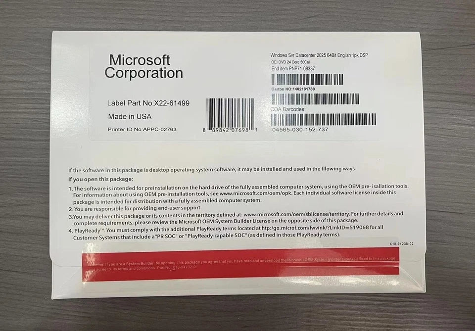 Windows Server 2025 Data Center 64-Bit 24-Core License Virtualization-Optimized Server OS Secure System for Enterprises  IT Professionals