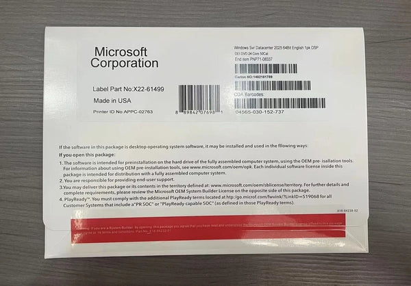 Windows Server 2025 Data Center 64-Bit 24-Core License Virtualization-Optimized Server OS Secure System for Enterprises  IT Professionals